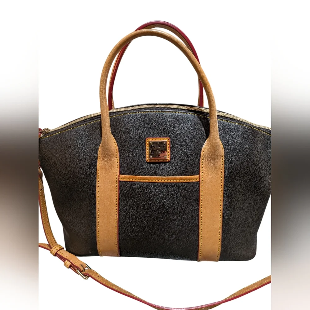 Dooney & Bourke Dark Brown Satchel Bag Pocketbook Great Condition